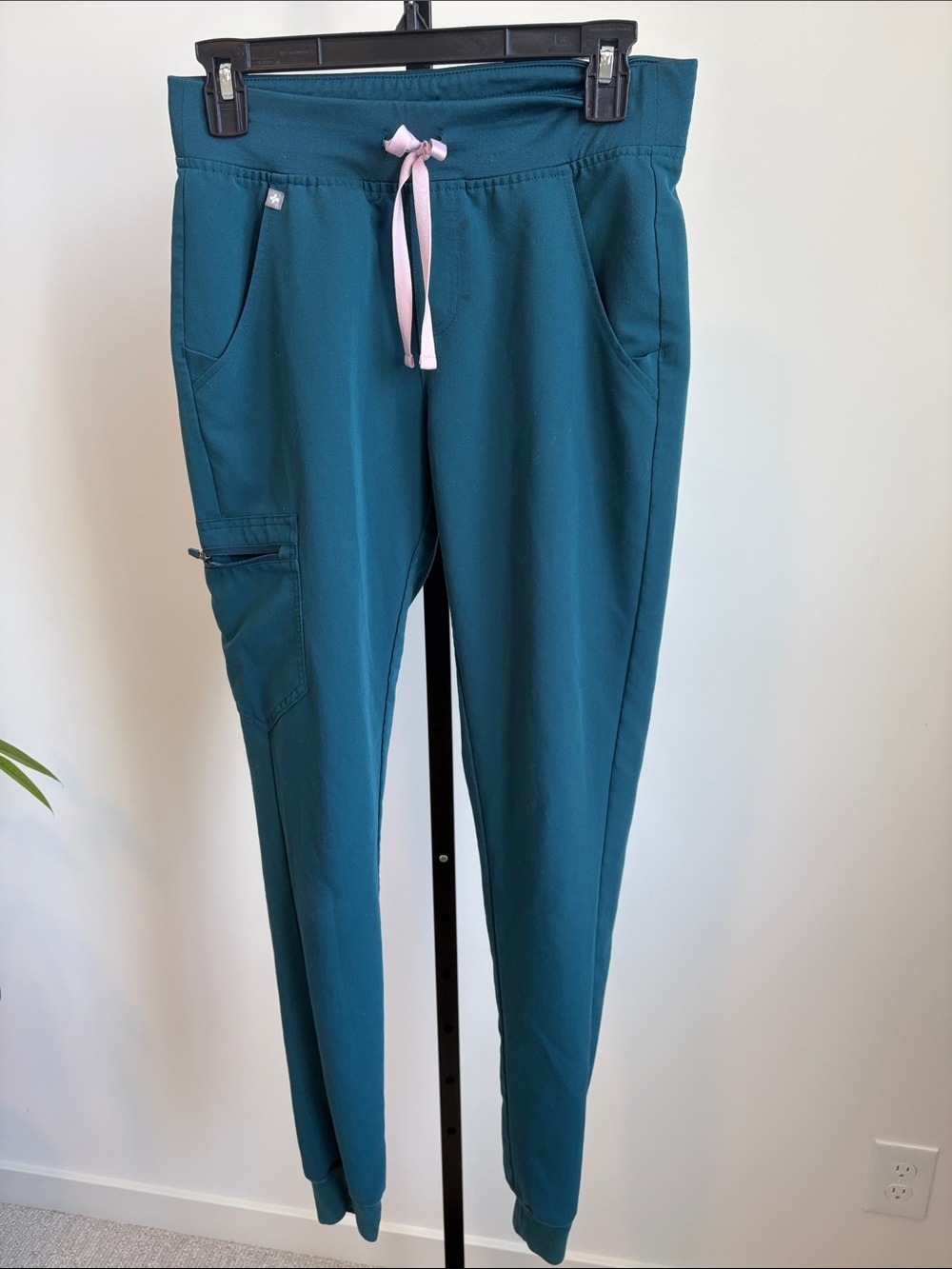 FIGS Teal Scrub Jogger Pants Pink Drawstring XS Tall